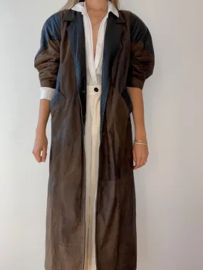 1990's Leather trench Jacket