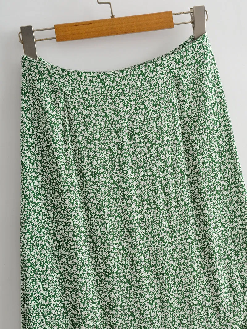 Boho Skirt, Hippie Skirts, Midi Skirt, Green Garden