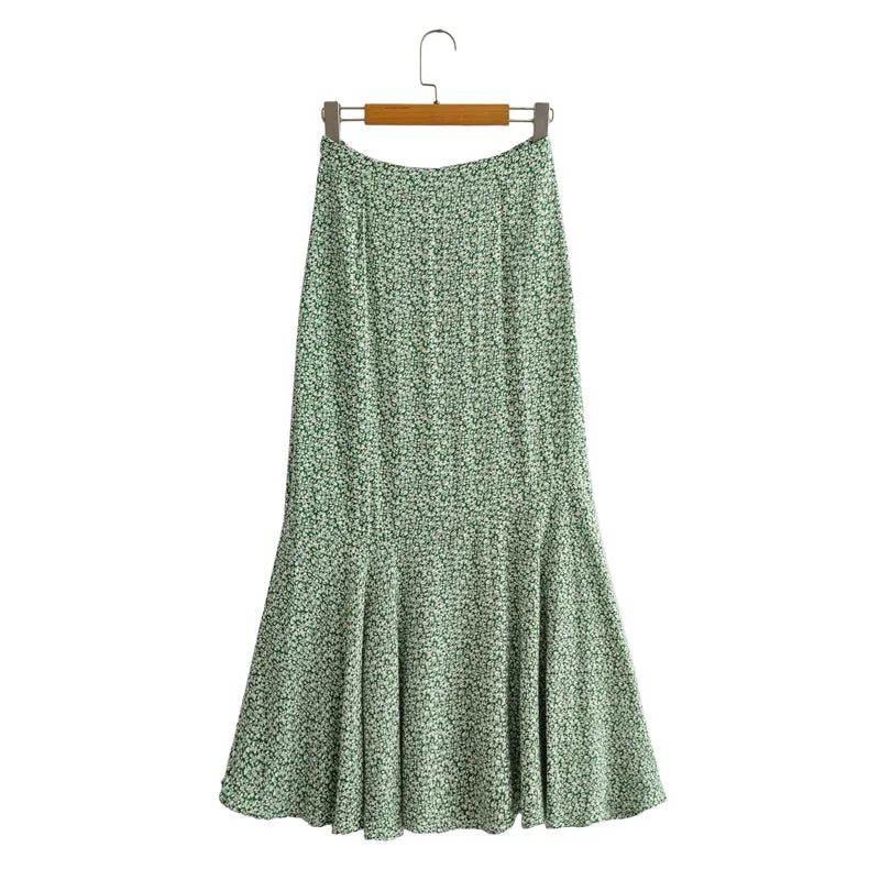 Boho Skirt, Hippie Skirts, Midi Skirt, Green Garden