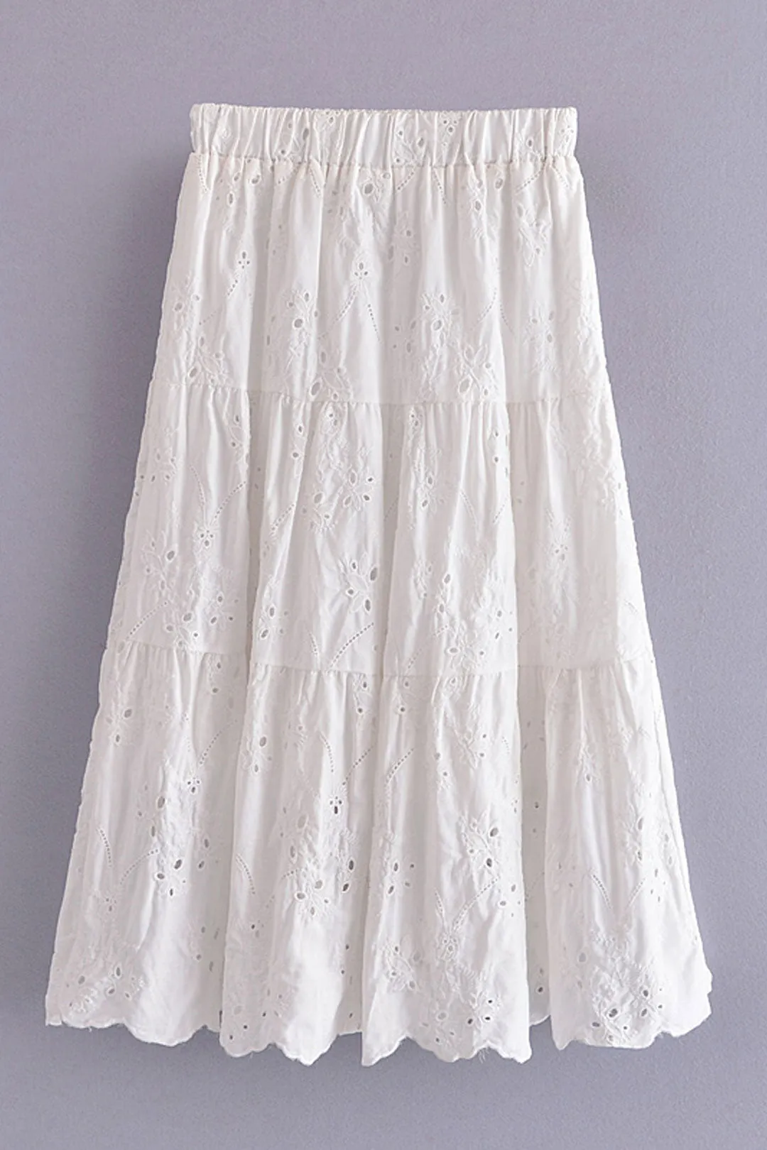 Boho Skirt, Hippie Skirts, Midi Skirt, Mariana in Lace White, Purple and Black