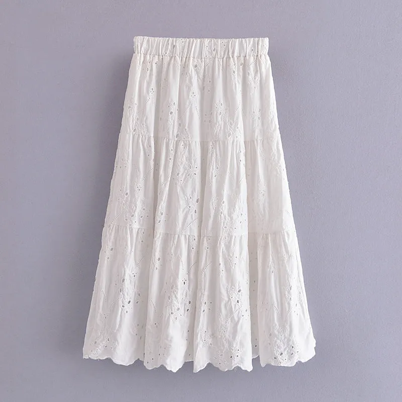 Boho Skirt, Hippie Skirts, Midi Skirt, Mariana in Lace White, Purple and Black