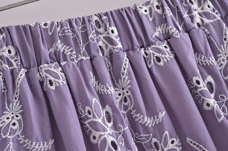 Boho Skirt, Hippie Skirts, Midi Skirt, Mariana in Lace White, Purple and Black