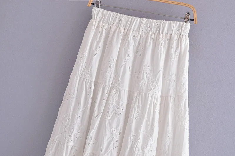 Boho Skirt, Hippie Skirts, Midi Skirt, Mariana in Lace White, Purple and Black