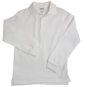 Boys White Long Sleeve Soft Knit Polo