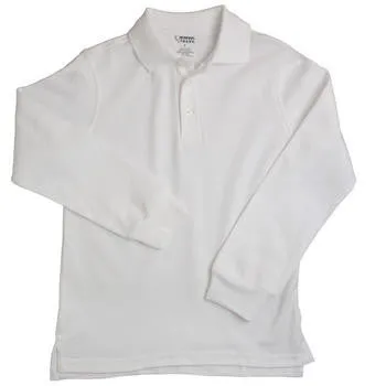 Boys White Long Sleeve Soft Knit Polo