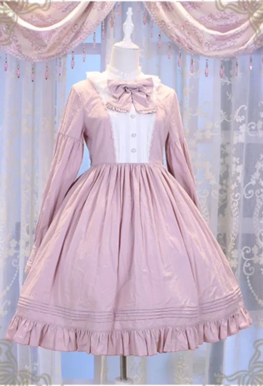Chess Story~Vintage Lolita Long Sleeve OP Dress