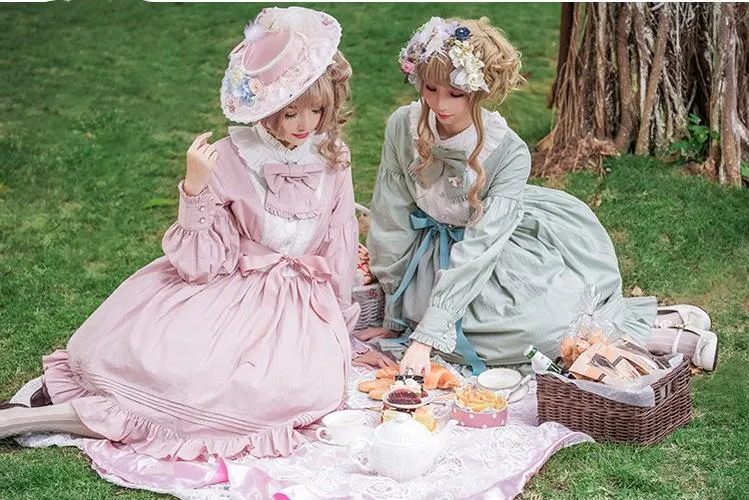 Chess Story~Vintage Lolita Long Sleeve OP Dress