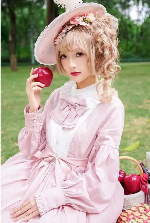 Chess Story~Vintage Lolita Long Sleeve OP Dress
