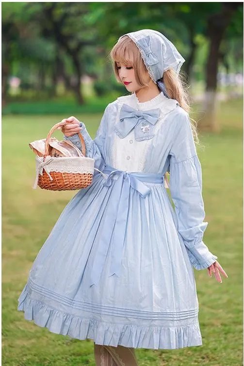 Chess Story~Vintage Lolita Long Sleeve OP Dress