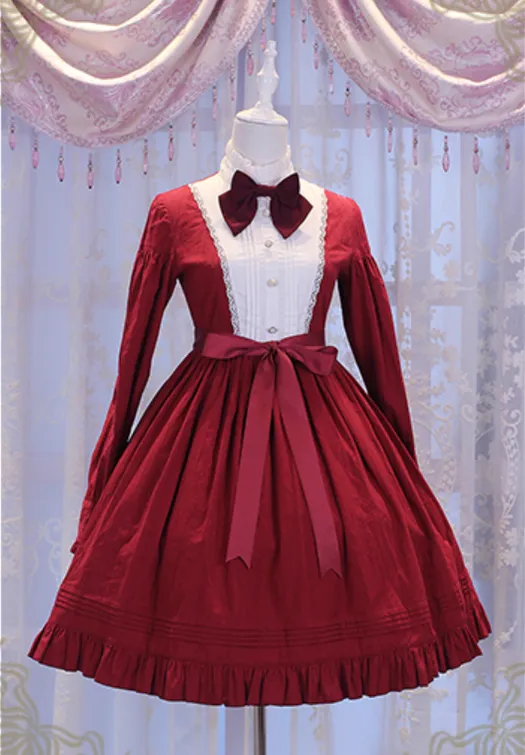 Chess Story~Vintage Lolita Long Sleeve OP Dress