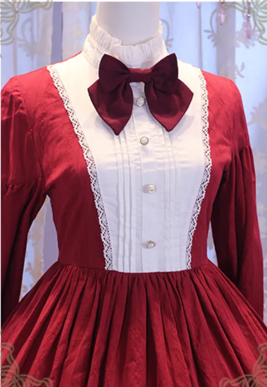 Chess Story~Vintage Lolita Long Sleeve OP Dress