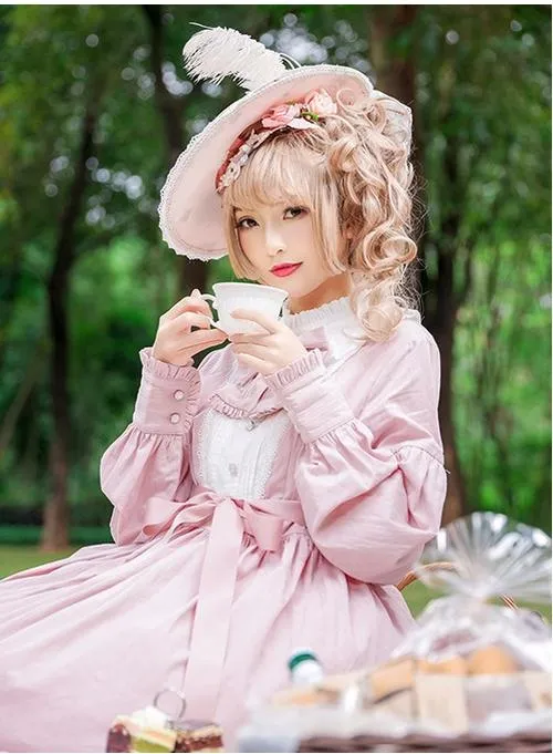 Chess Story~Vintage Lolita Long Sleeve OP Dress