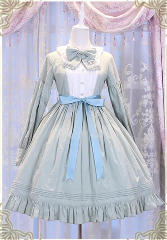 Chess Story~Vintage Lolita Long Sleeve OP Dress
