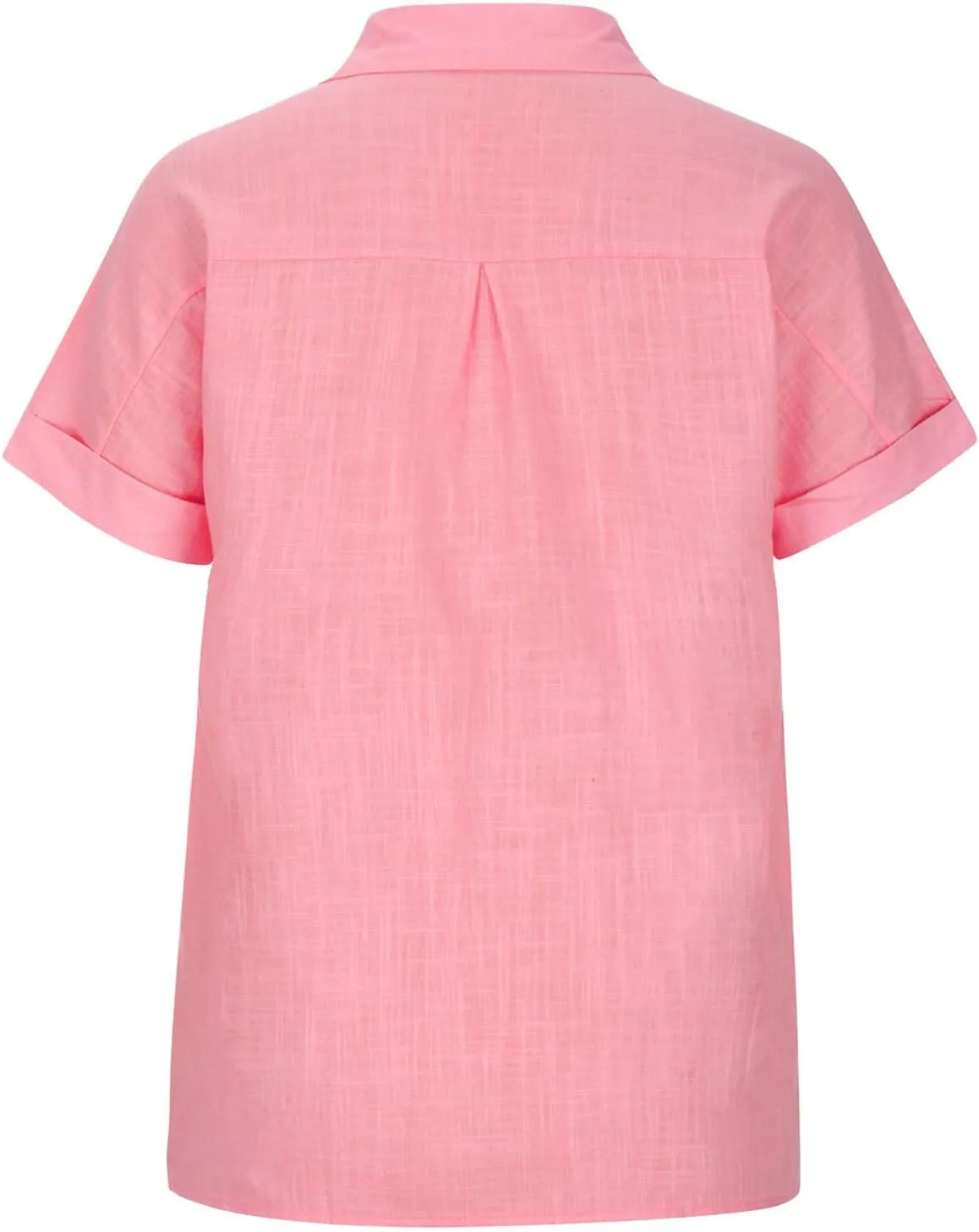 Cotton Linen Shirts for Women Summer Short Sleeve Casual Collared top Loose fit Solid V Neck Button Down T-Shirt tee