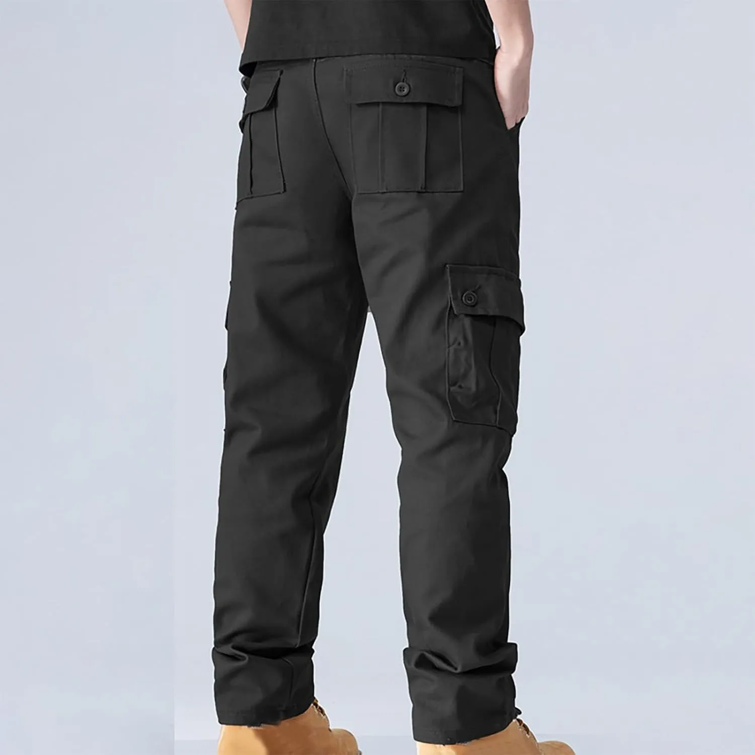 Cotton Men's Cargo Pants Multi Pockets Durable Lightweight Relaxed Comfortable Outdoor Workwear Versatile Casual
