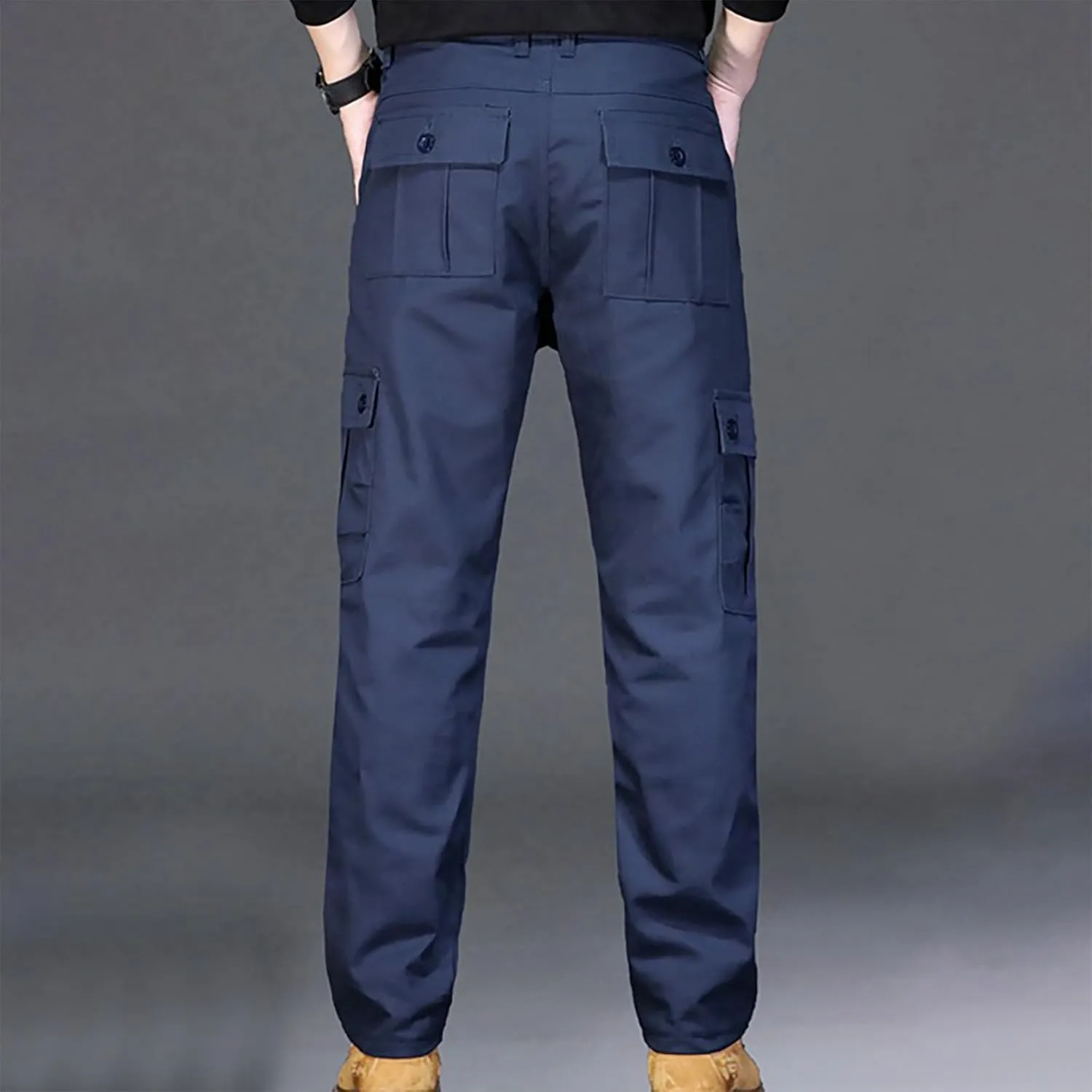 Cotton Men's Cargo Pants Multi Pockets Durable Lightweight Relaxed Comfortable Outdoor Workwear Versatile Casual
