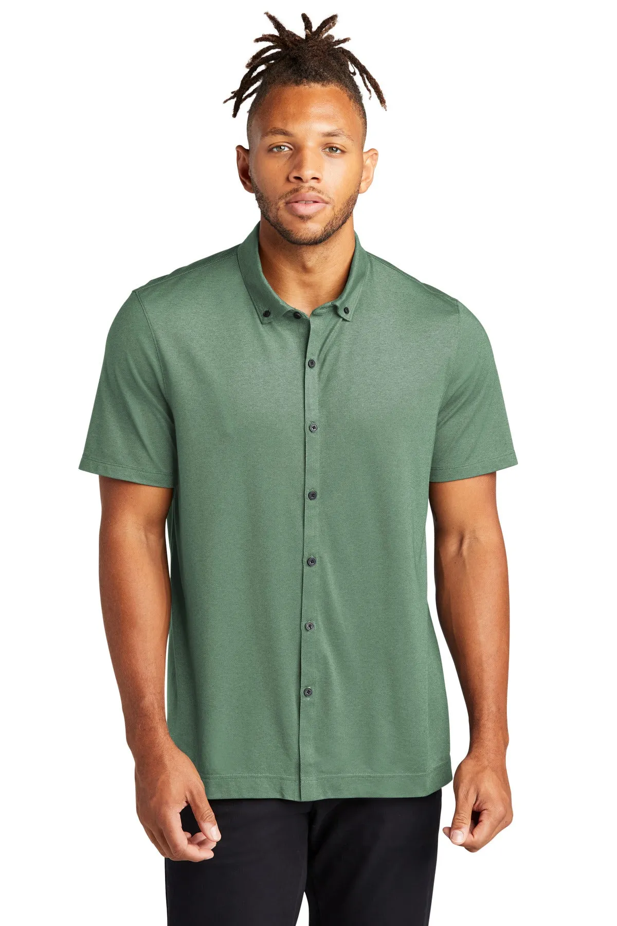 Custom Embroidered - Mercer Mettle™ Stretch Pique Full-Button Polo MM1006