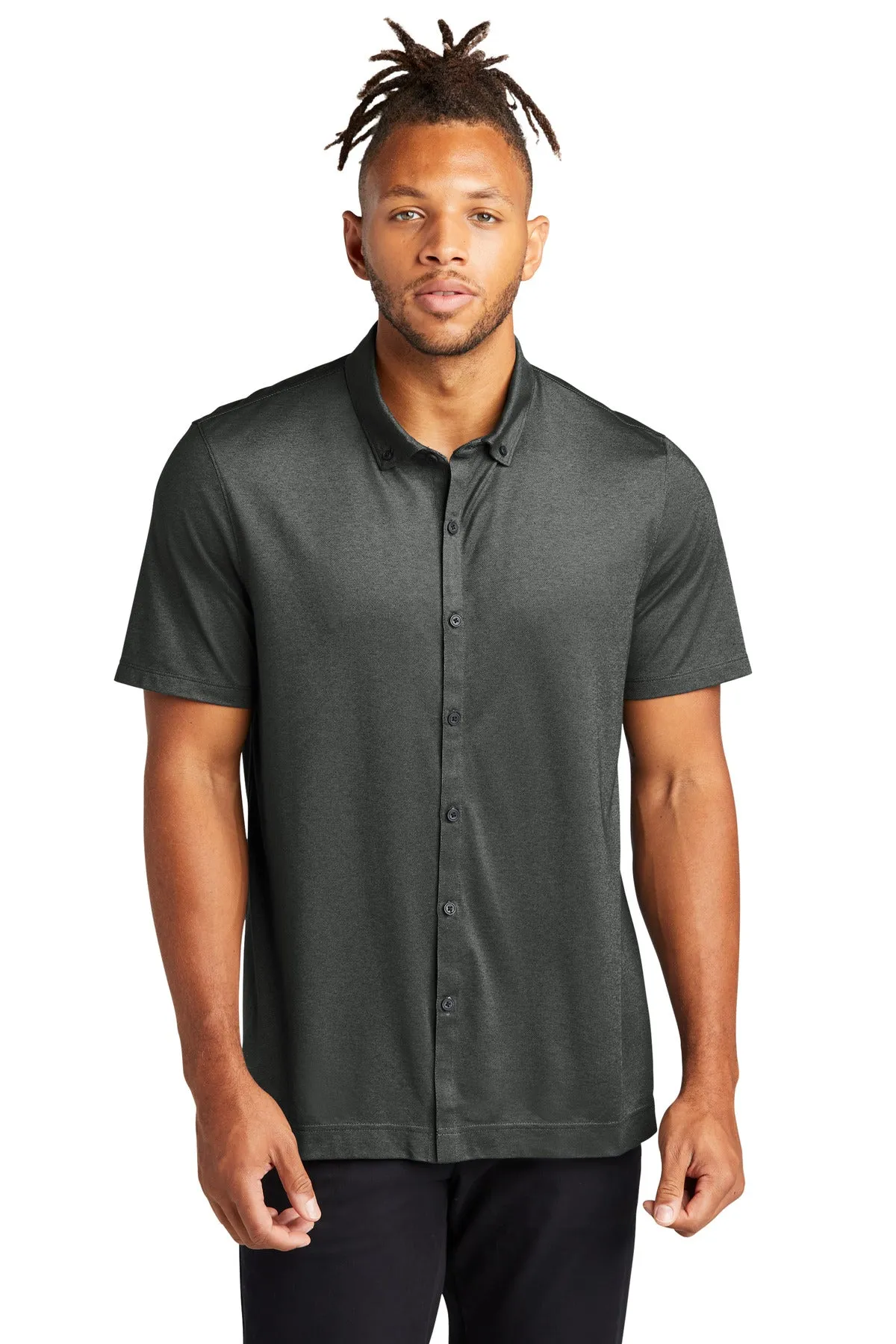 Custom Embroidered - Mercer Mettle™ Stretch Pique Full-Button Polo MM1006