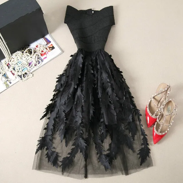 Elegant Lace Patchwork Dress