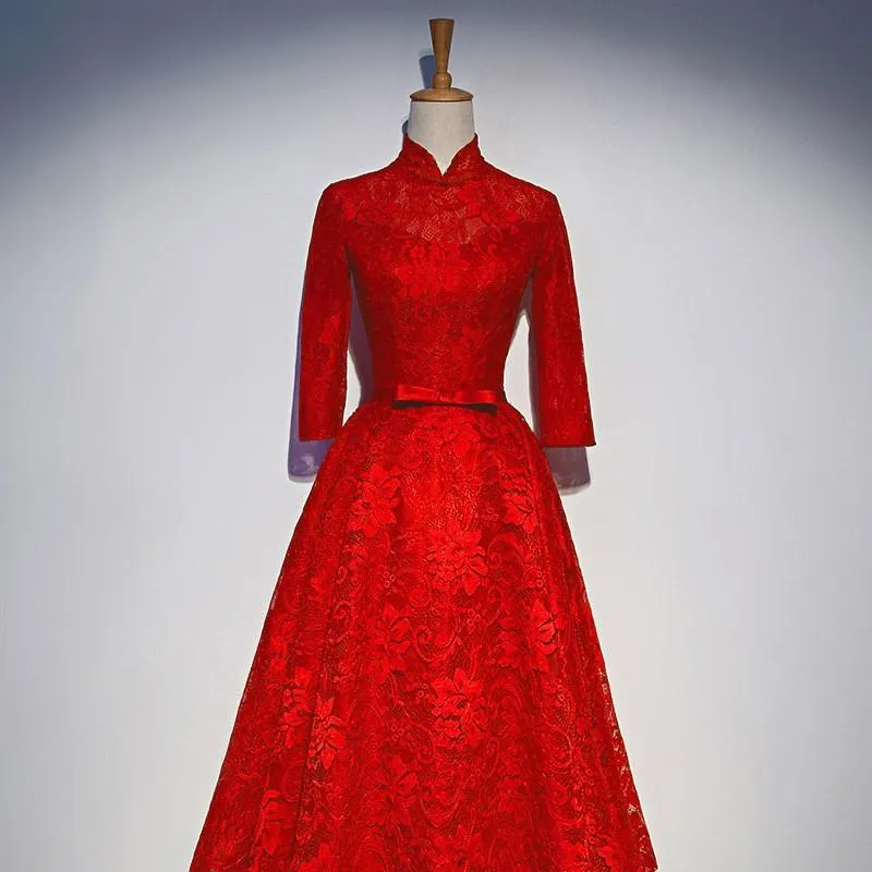 Elegant Long Red Dress for Women