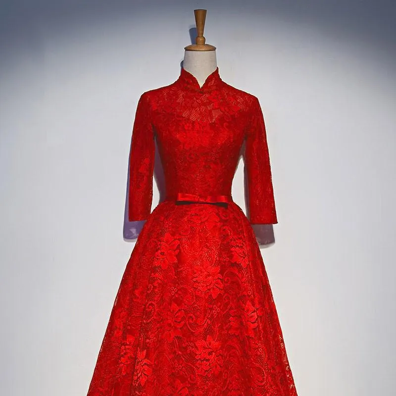 Elegant Long Red Dress for Women