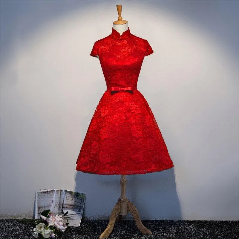 Elegant Long Red Dress for Women