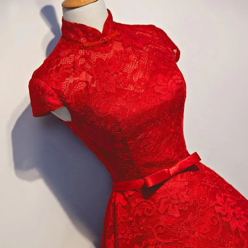 Elegant Long Red Dress for Women