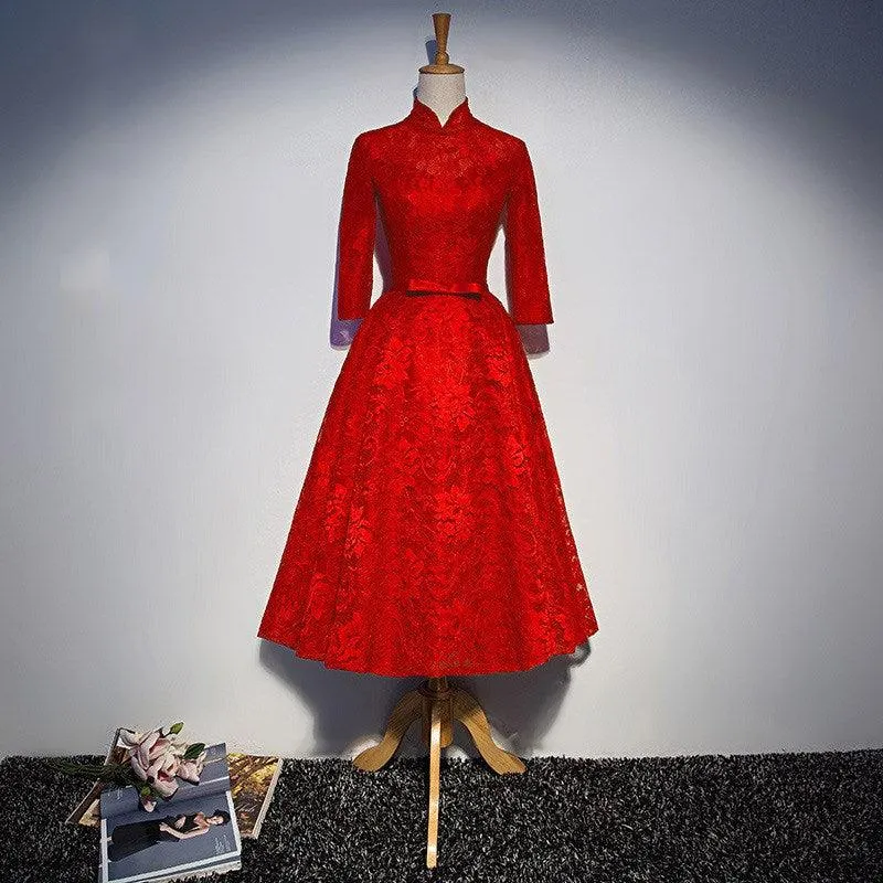 Elegant Long Red Dress for Women