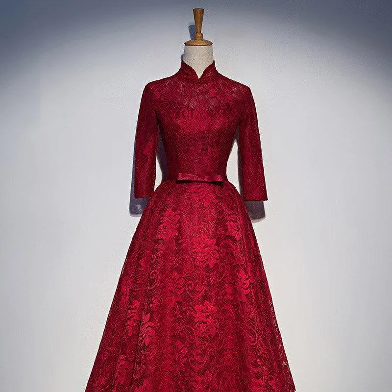 Elegant Long Red Dress for Women