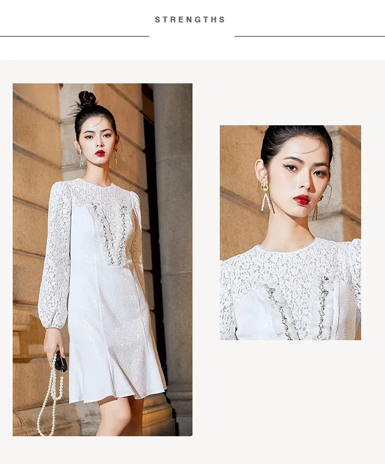 Elegant mermaid lace fishtail skirt dress- Erina