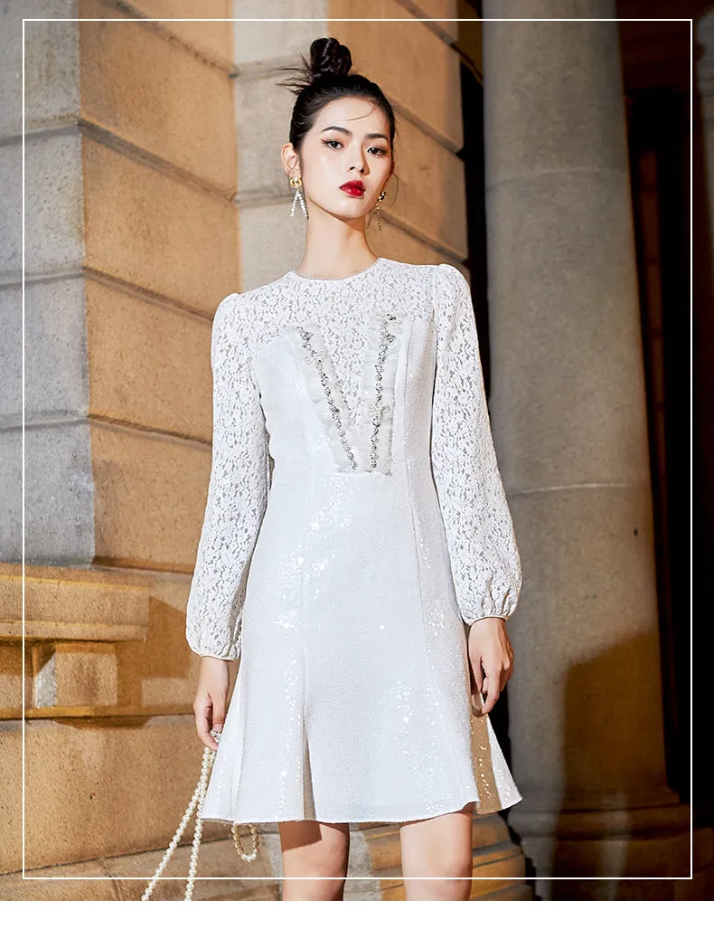 Elegant mermaid lace fishtail skirt dress- Erina