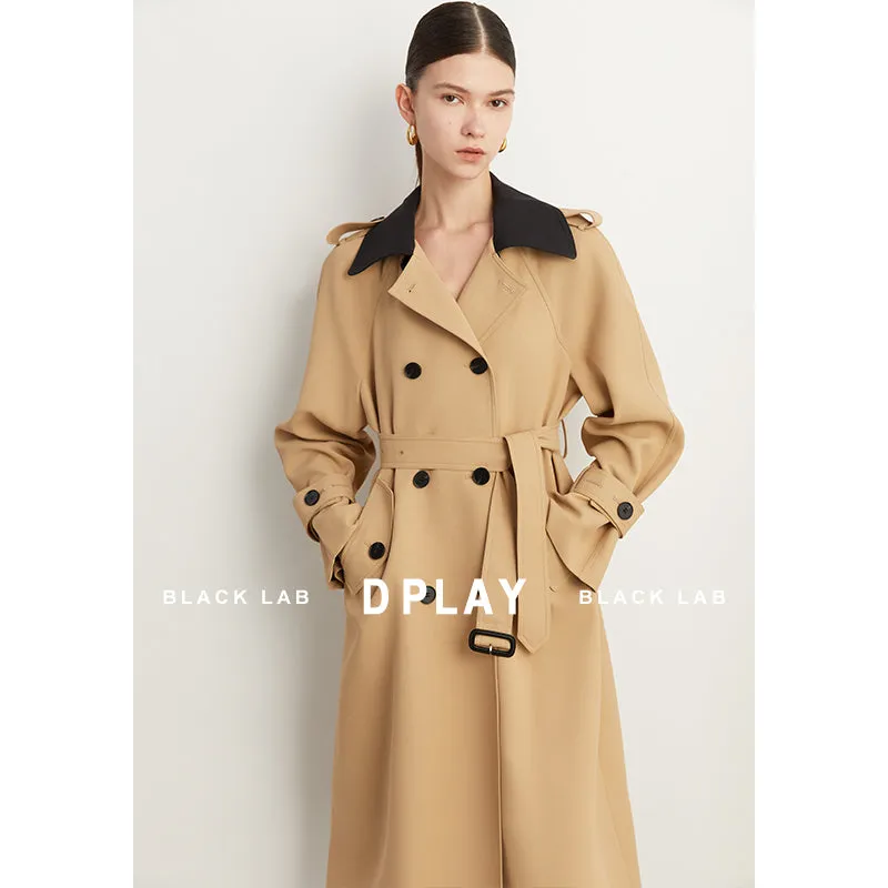 Fall Autumn Luxury British Khaki Old Money midi Trench Coat - Doas