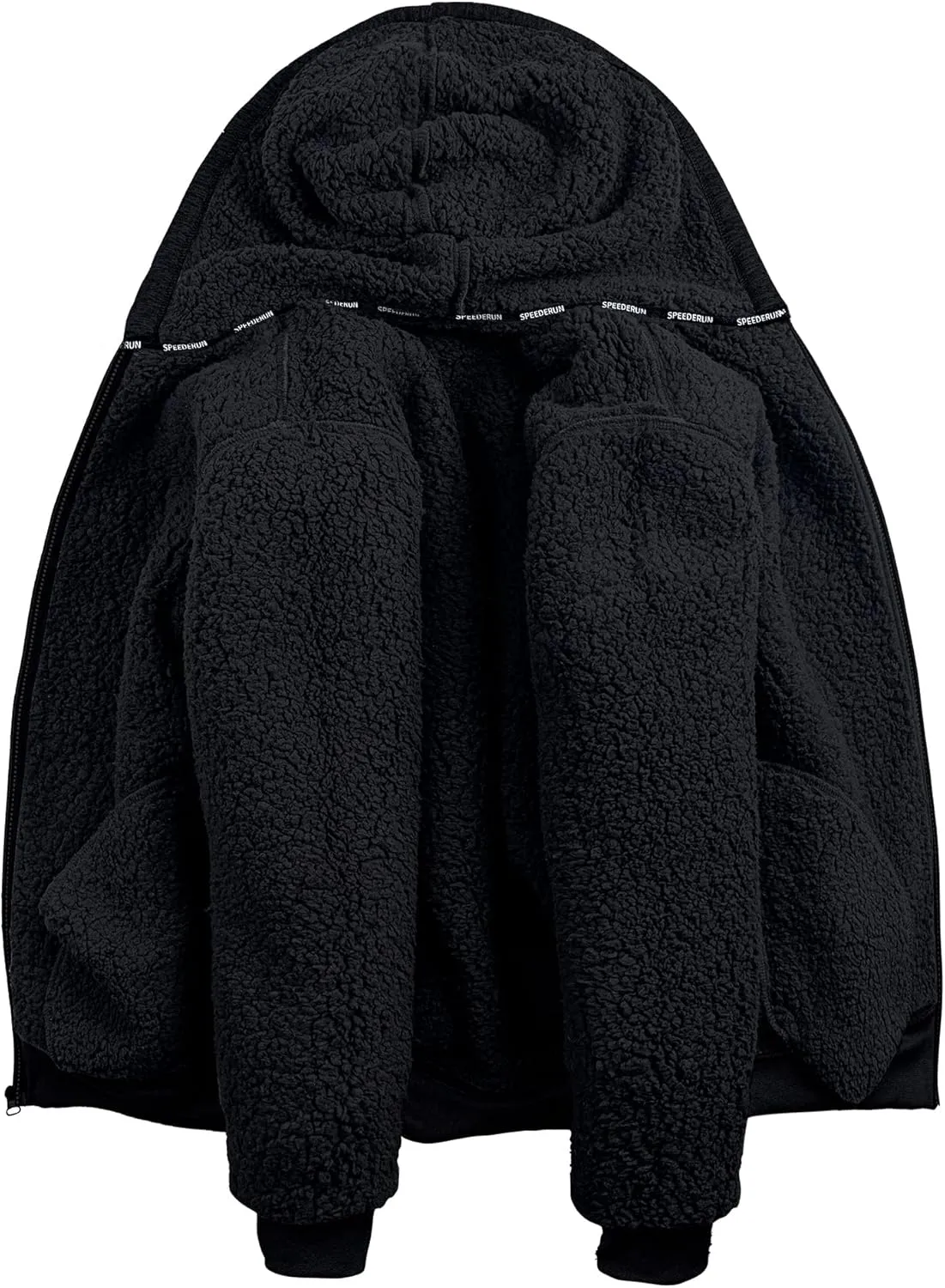 GEEK LIGHTING Men's Hoodie Heavyweight Fleece Sweatshirt Comfortable Full Zip Up Thick Sherpa Lined for Men Outdoor Activity