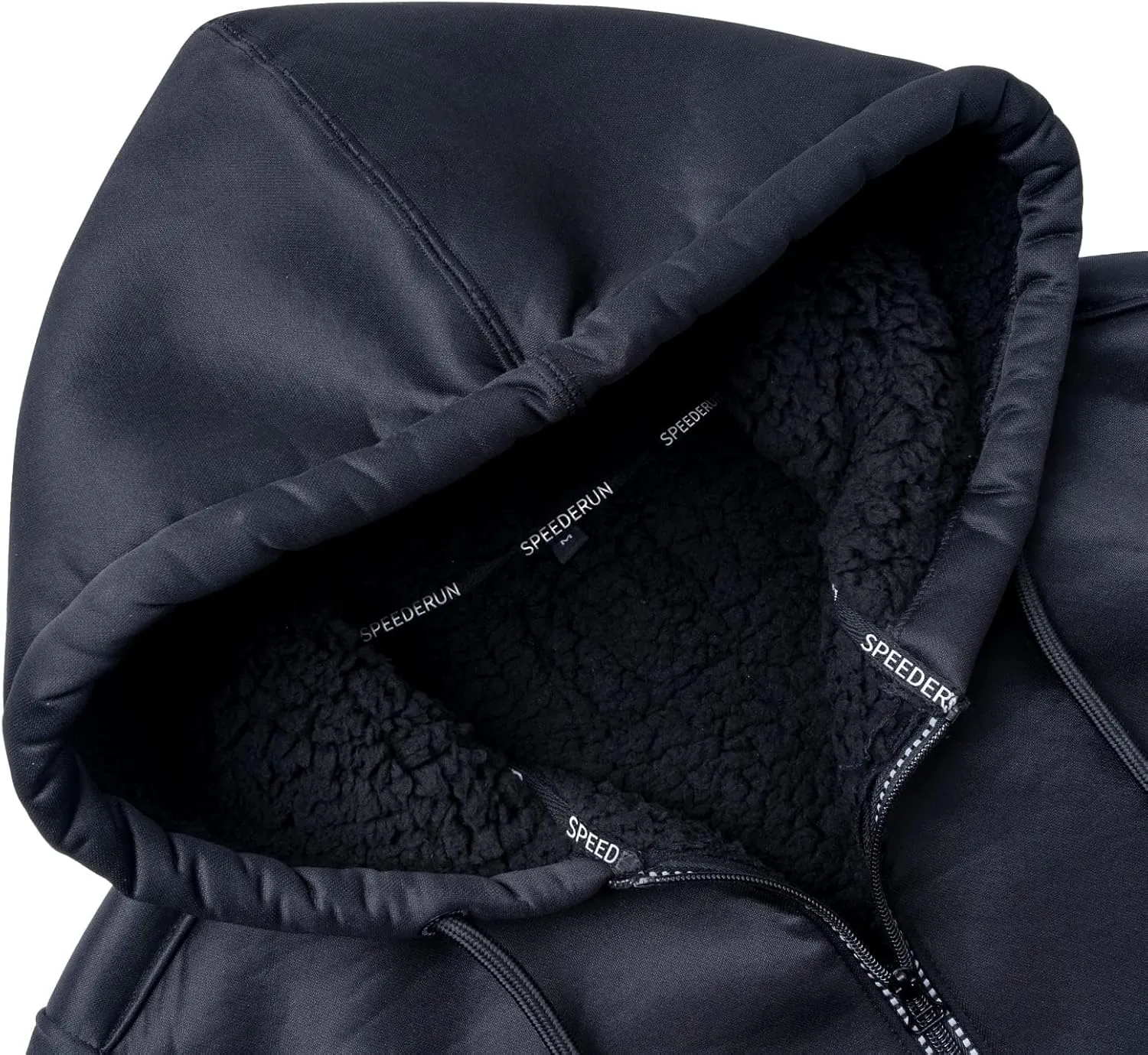 GEEK LIGHTING Men's Hoodie Heavyweight Fleece Sweatshirt Comfortable Full Zip Up Thick Sherpa Lined for Men Outdoor Activity