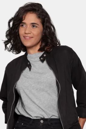 Grey Melange T-shirt for women