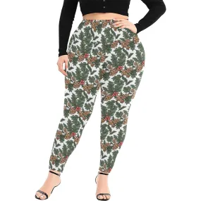 Holly Pine Women's Plus Size High Waited Leggings Women's High Waist Leggings(Plus Size)(ModelL45)