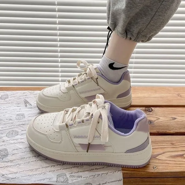 JOSKAA 2024 Two Tone Lace-Up Sneakers MK19099