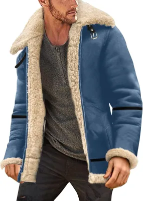 LCMTWX Men's Thicken Warm Winter Coat Stand Collar Knitted Splice Sweater Coat Casual Cardigan Stylish Winter Jackets for