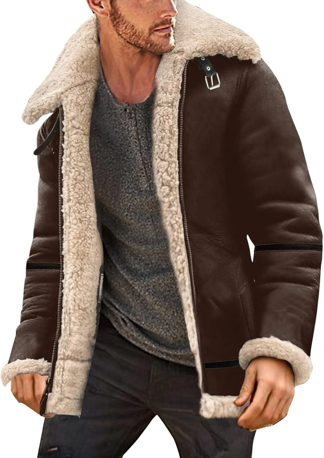 LCMTWX Winter Jackets for Men Jacket Stand Collar Knitted Splice Sweater Coat Casual Cardigan Stylish Winter Coats for