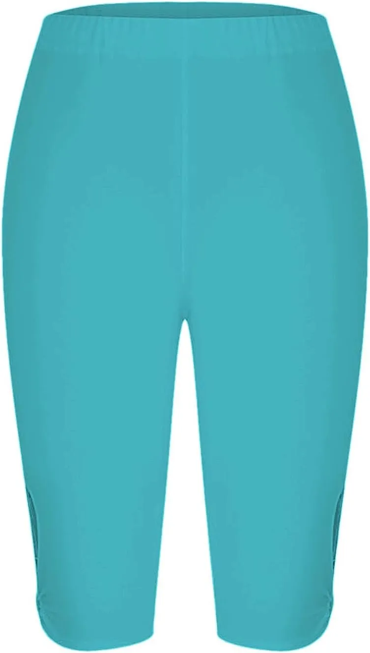 Leggings with Pockets for Women Waisted Hollow Yoga Quarter Pants Lightweight and Comfortable Quarter Pants Solid