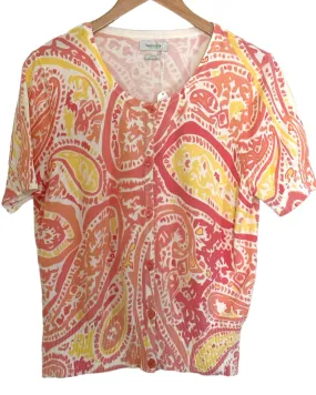 Light Spring Paisley Short Sleeve Cardigan Sweater