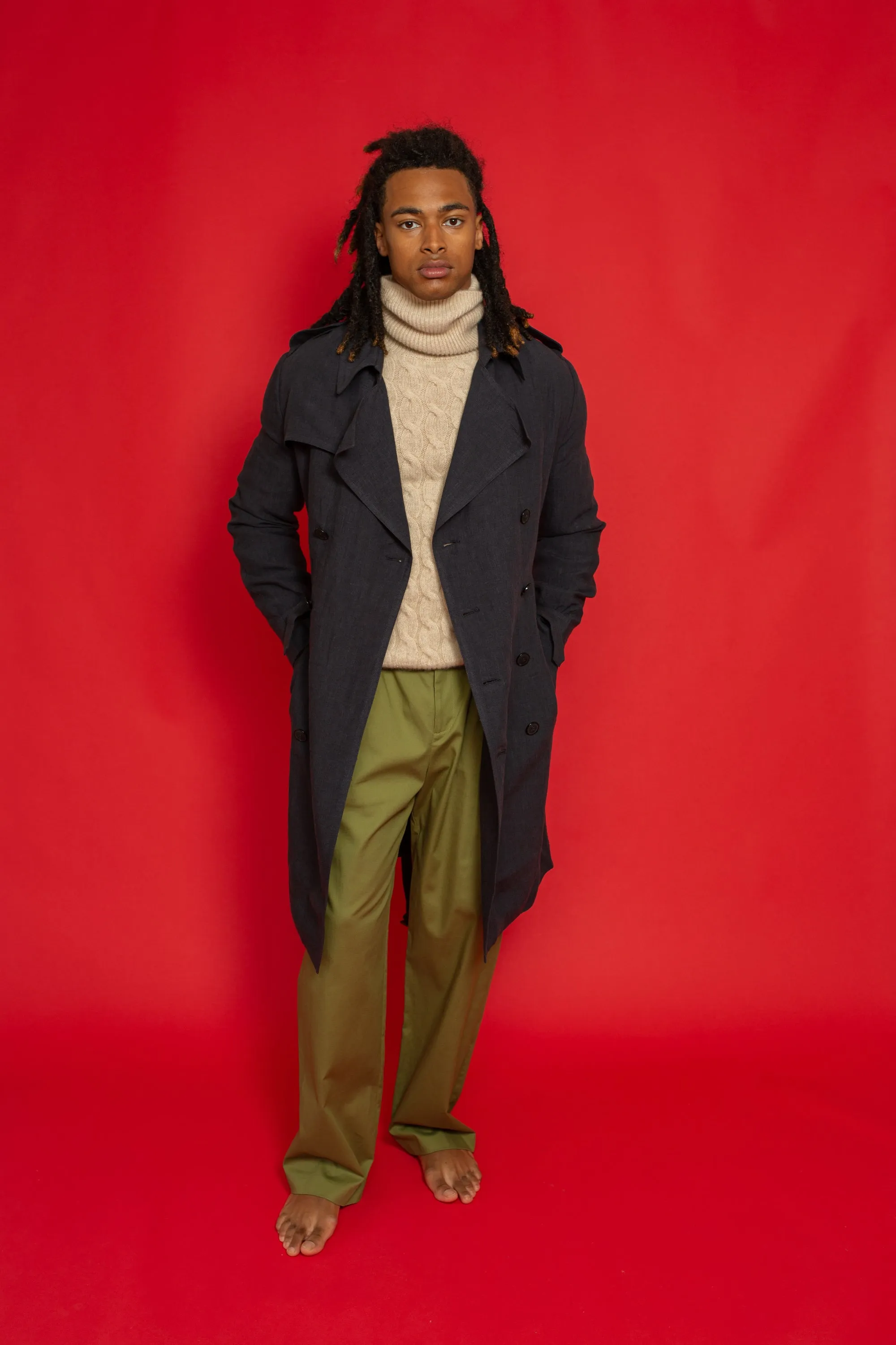 Mako Linen Trench Ink Man