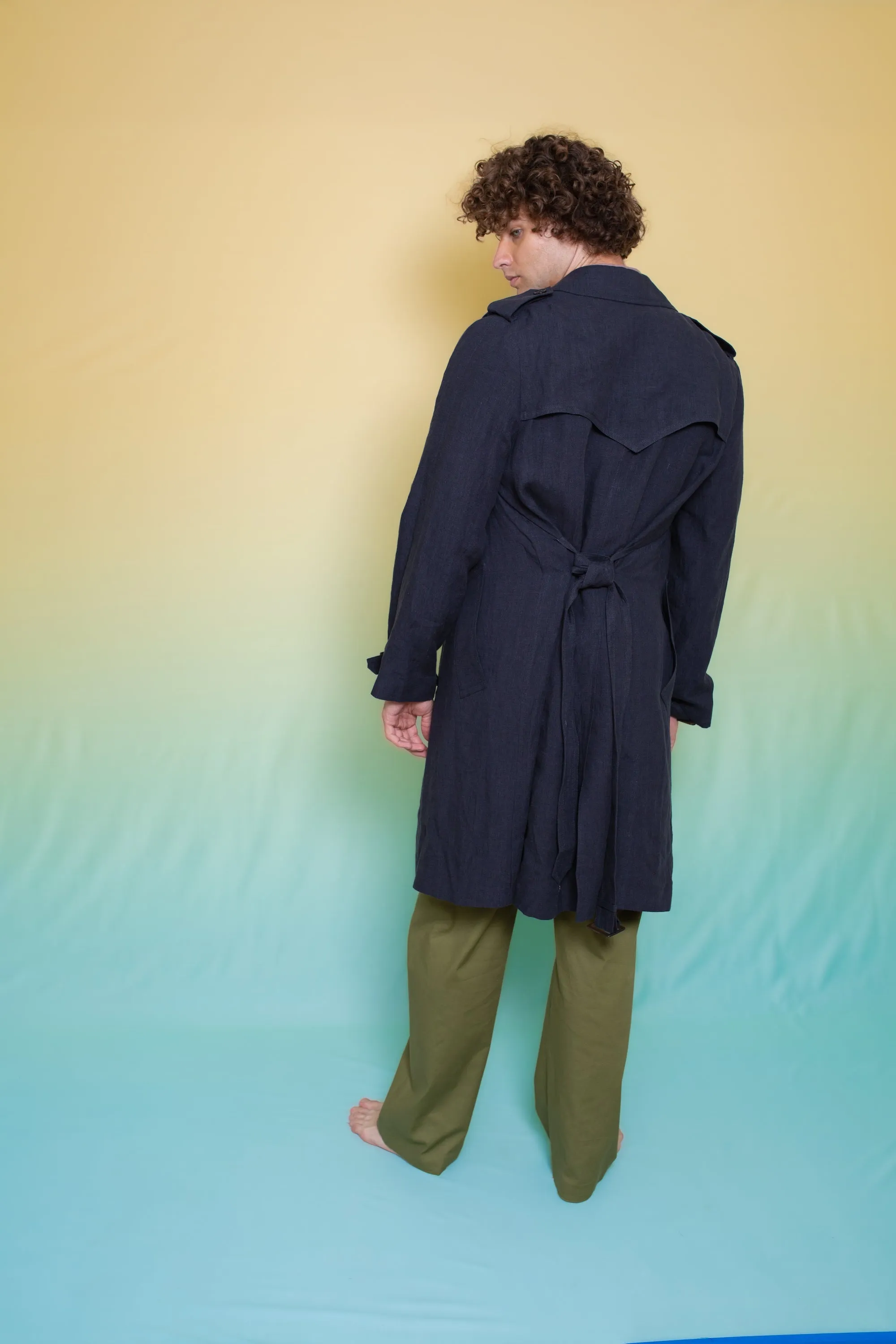 Mako Linen Trench Ink Man