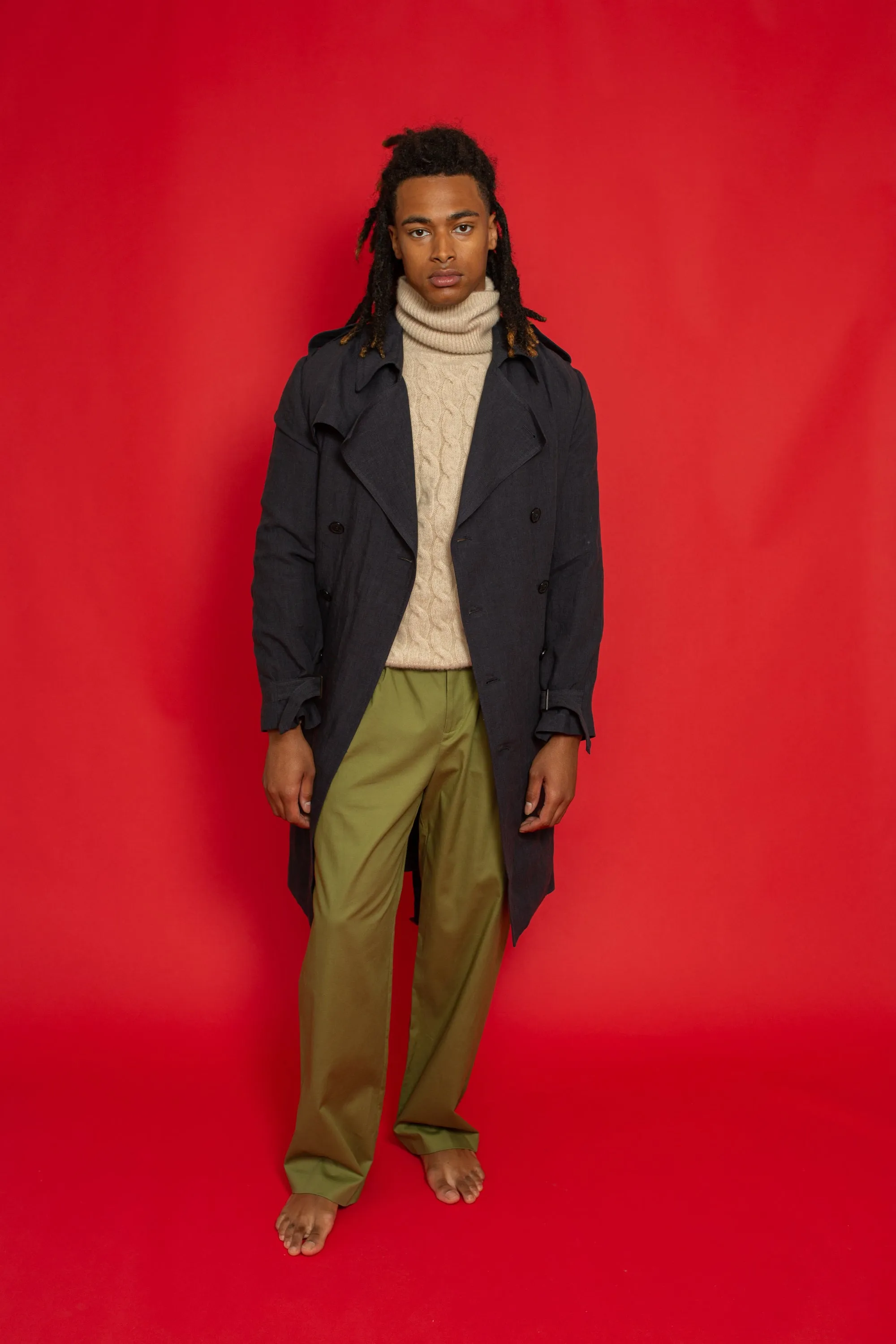 Mako Linen Trench Ink Man