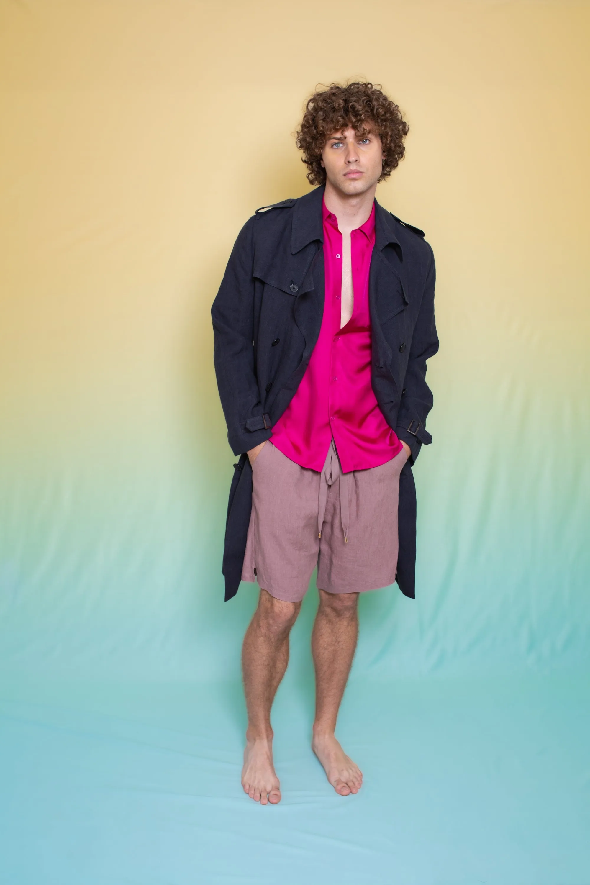 Mako Linen Trench Ink Man