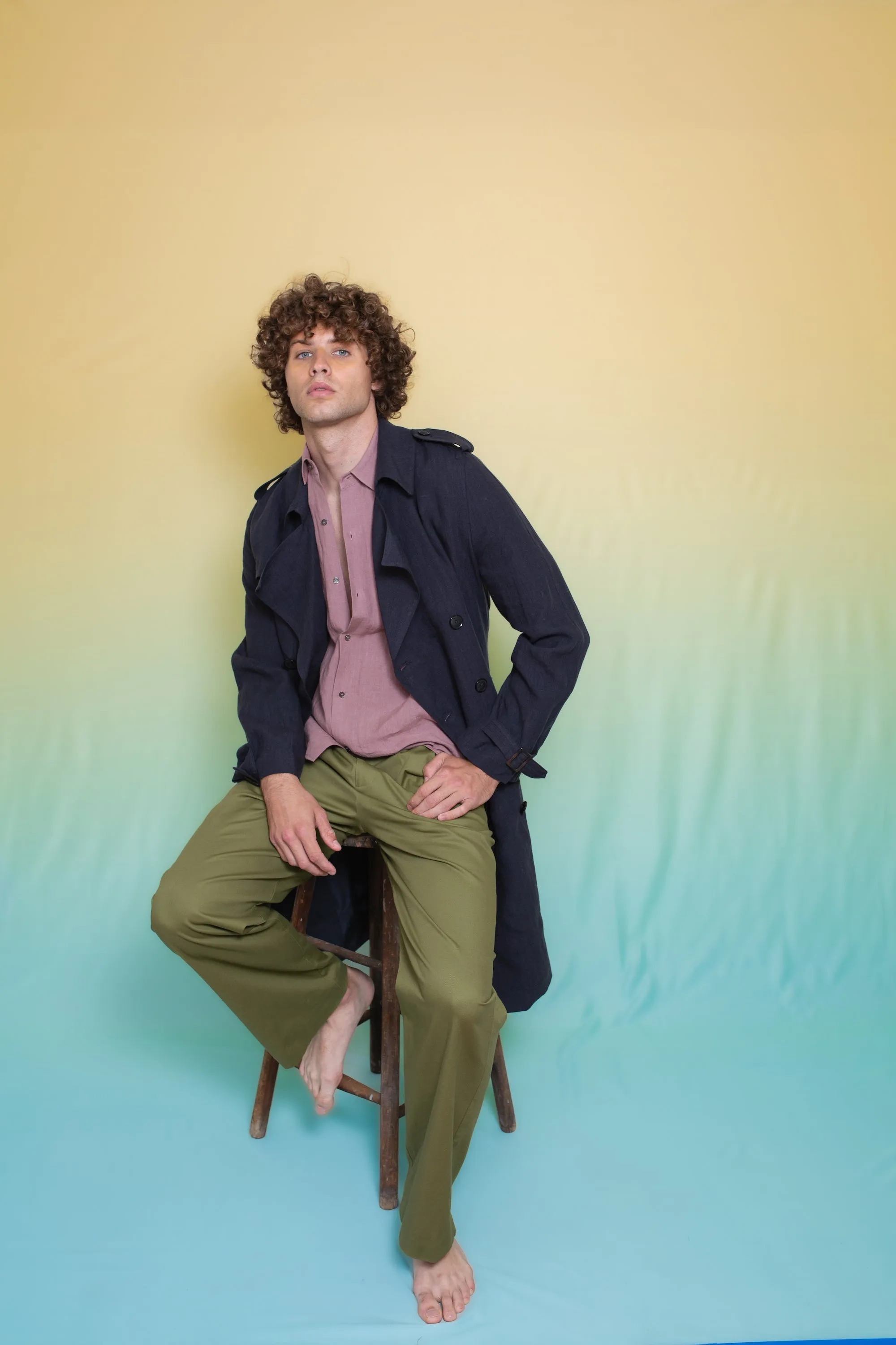 Mako Linen Trench Ink Man