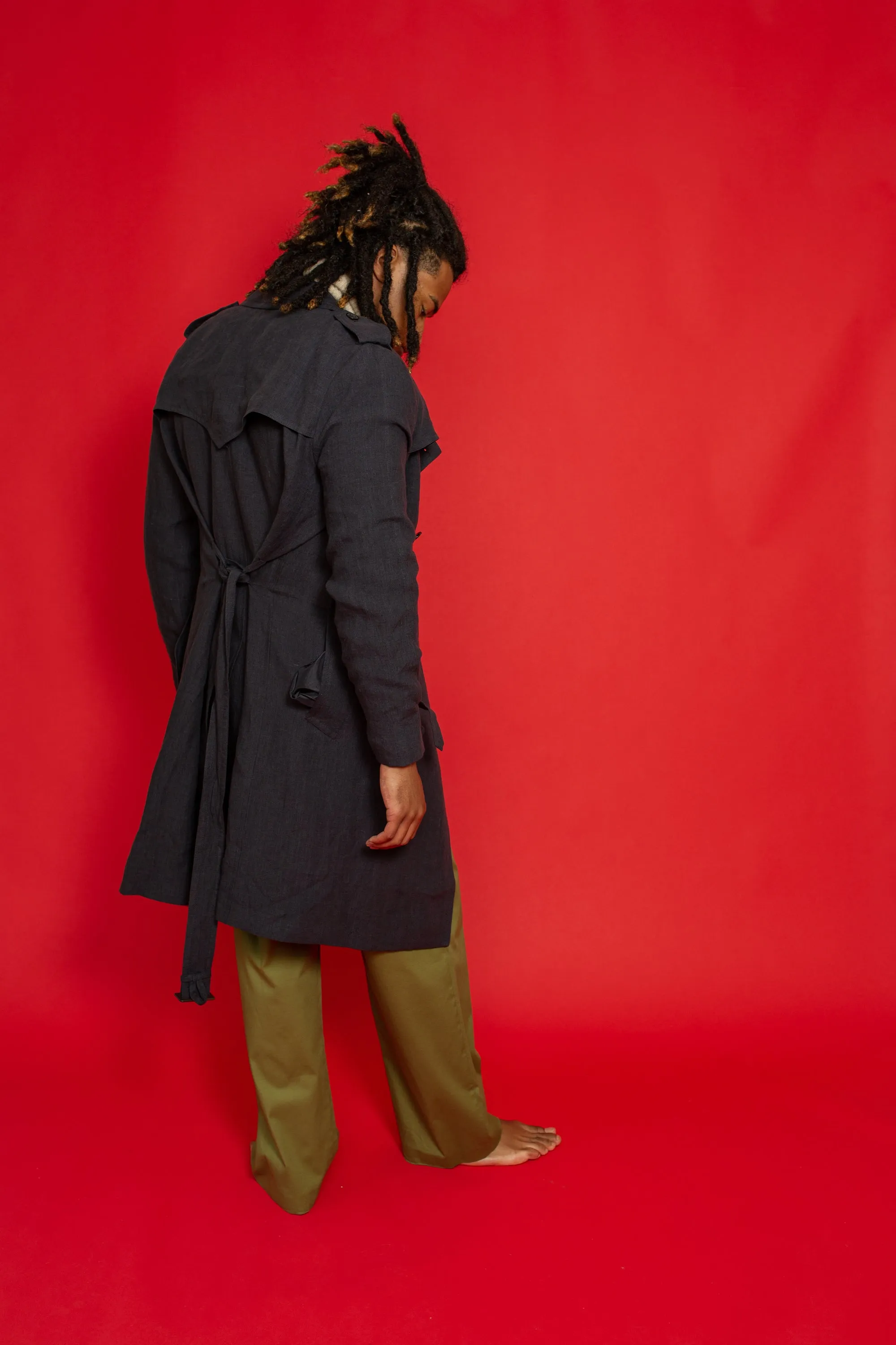 Mako Linen Trench Ink Man