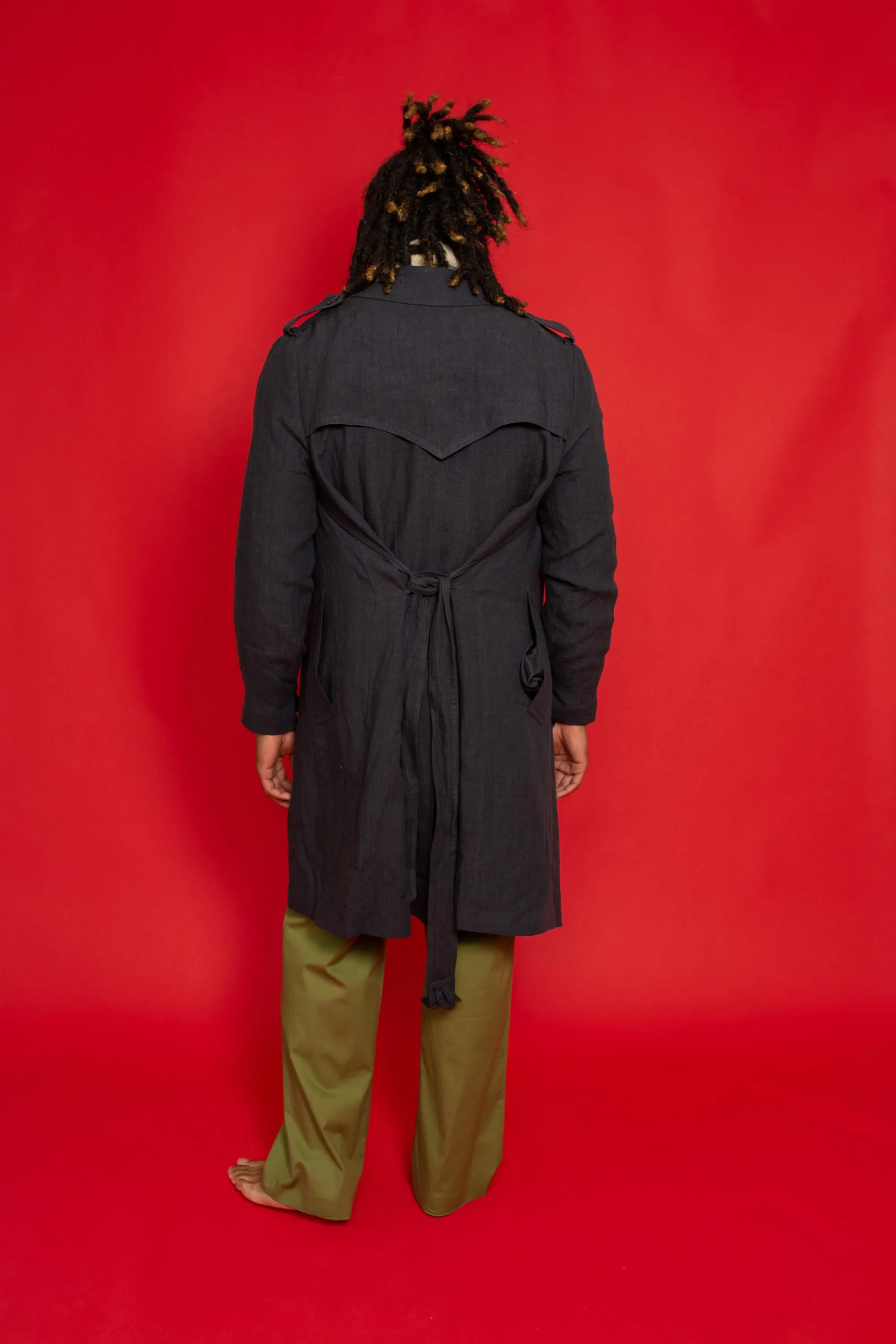 Mako Linen Trench Ink Man