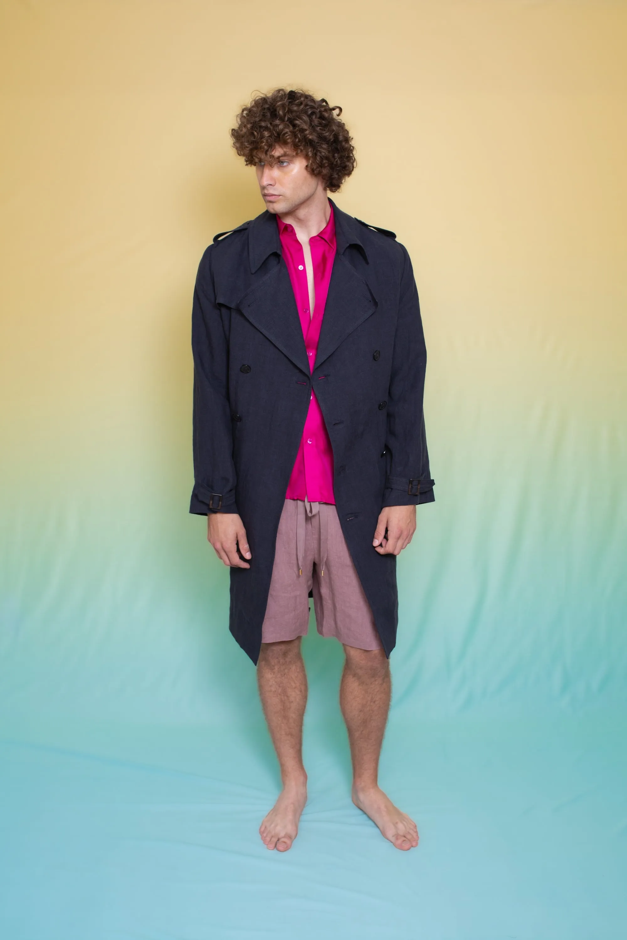 Mako Linen Trench Ink Man