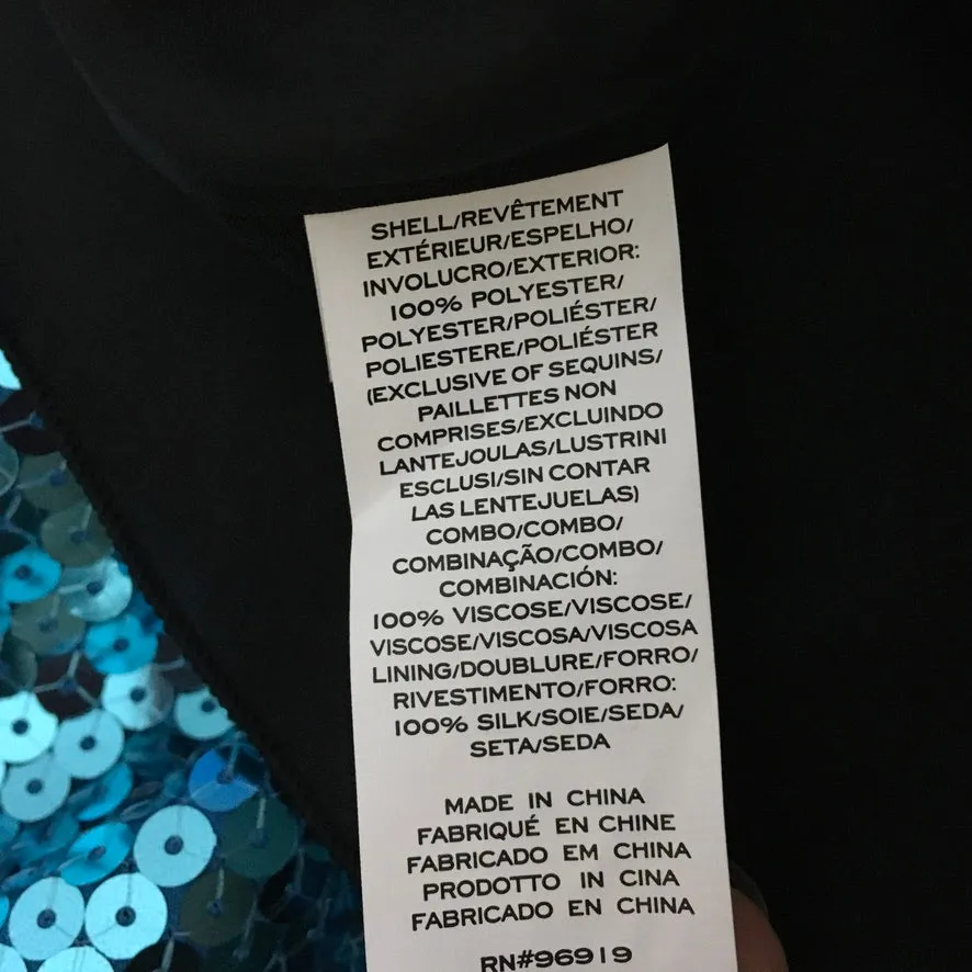 Marc Jacobs Bright Blue Color Sequins Back Buttons Design Dress